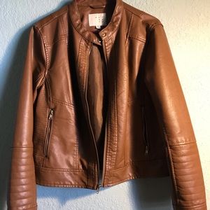 Brown Pleather Jacket 🤎